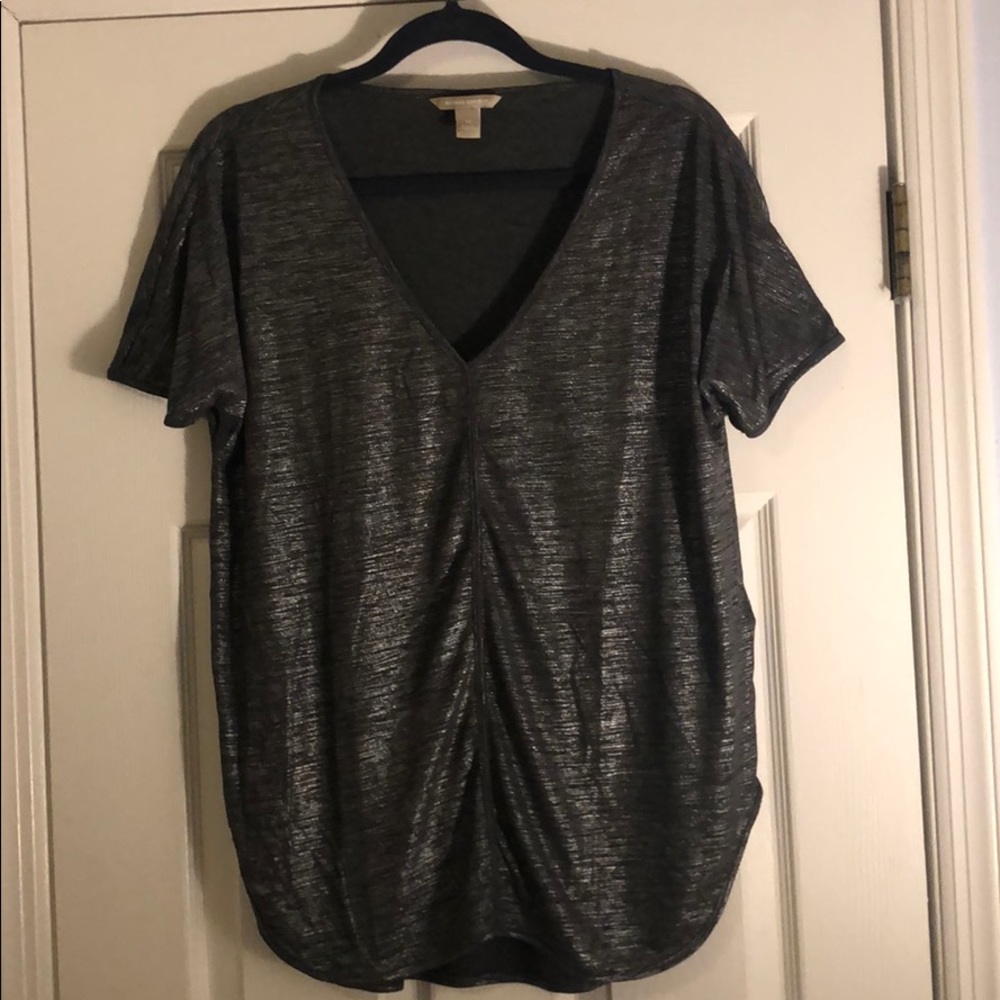Banana Republic Metallic V neck Tee